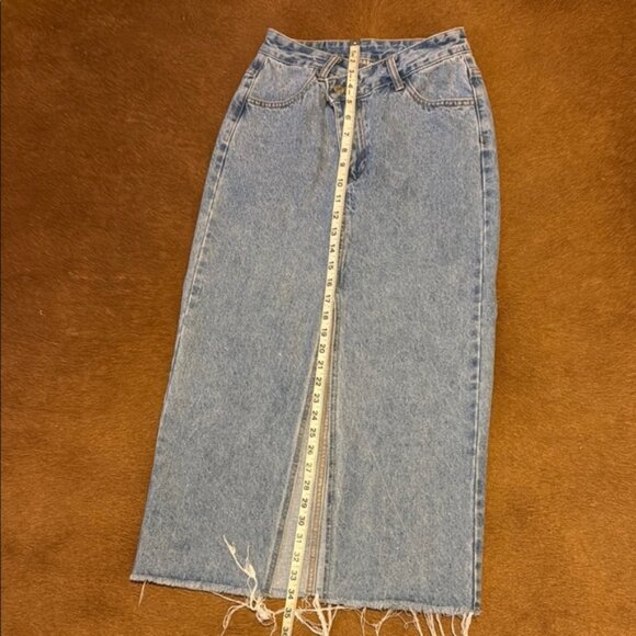 Blue Denim Women's Jeans Skirt - Picture 2 of 5